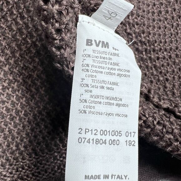 Vintage Les Copains Cardigan Womens Size 46 Brown Knit Cardigan Long Sleeve - Picture 14 of 16